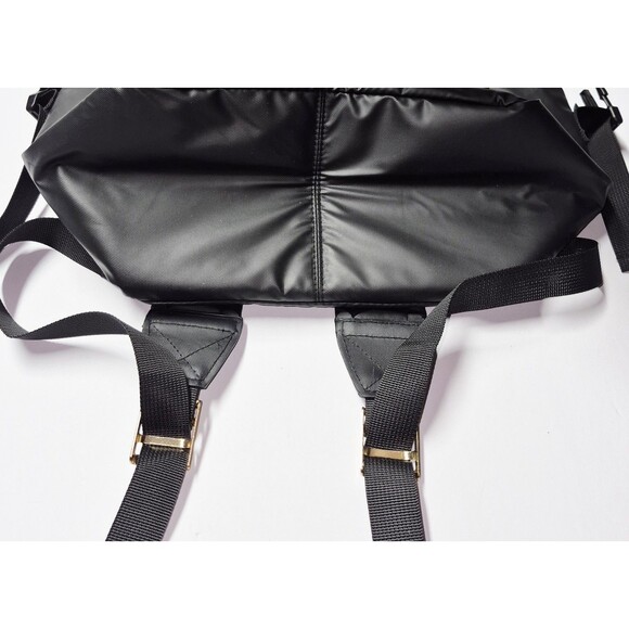 VERSACE Parfums Convertible Rider Backpack Shoulder Tote Bag Black Gold NWOT main image 12